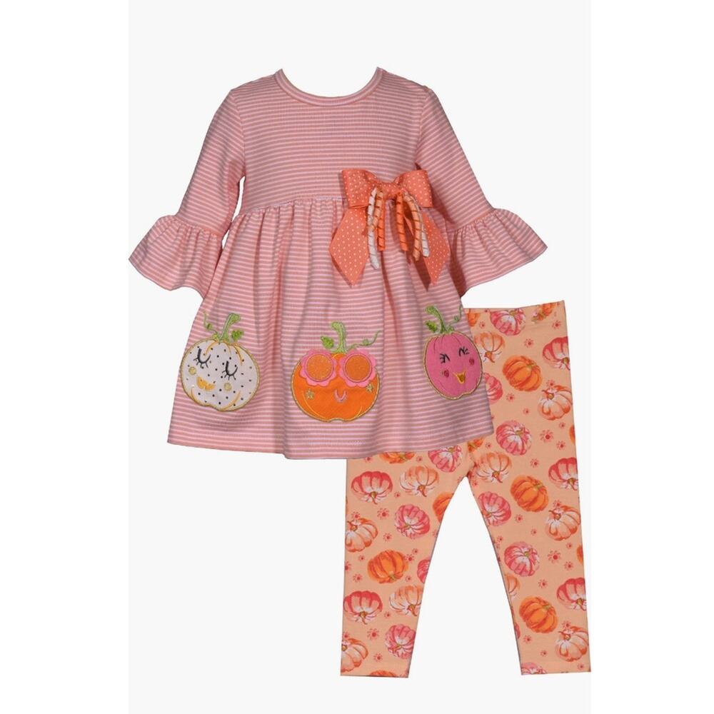 Bonnie Baby Pumpkin Appliqué Top & Leggings Set 12 Month NEW
